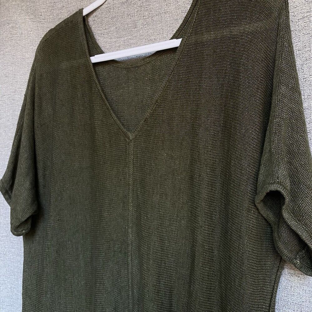 Talbots Olive Green V‑Neck Lightweight Knit Sweater - Picture 9 of 11